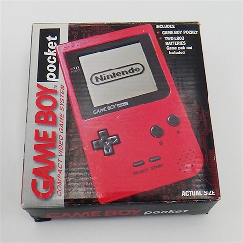 Game Boy Pocket Konsol - Rød - Komplet i æske - SNR MH14181601 (B Grade) (Genbrug)